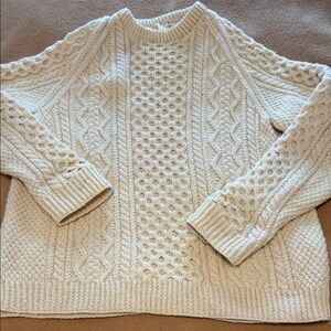 Traditional fisherman sweater, pure new wool made in Annan, Scotland.